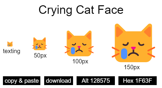Crying Cat Face emoji