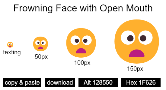 Frowning Face with Open Mouth emoji