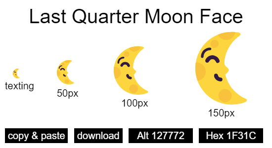 Last Quarter Moon Face emoji