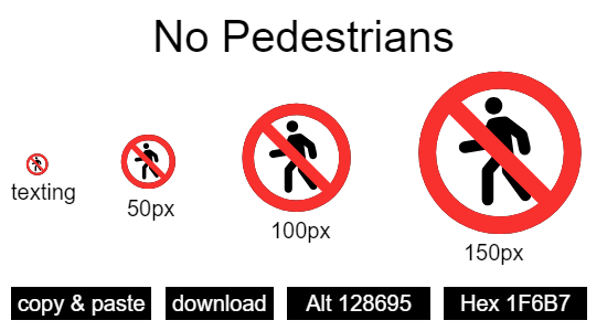 No Pedestrians emoji