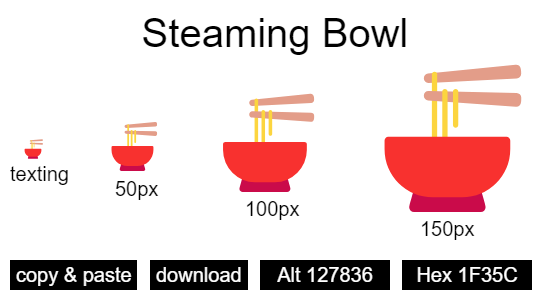 Steaming Bowl emoji