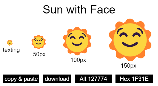 Sun with Face emoji