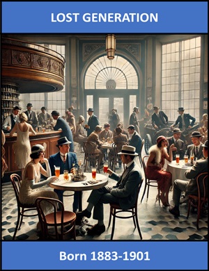image for Lost Generation showing a group of people in a vintage cafe,