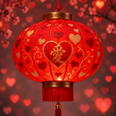 Image for 5201314 showing a Chinese lantern adorned with hearts