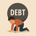 image for BNPL, showing a person weighed-down by debt.