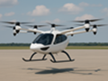 image for EVTOL, showing an artistic impression of a flying taxi