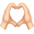 image for gigil showing the hand-heart emoji