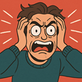 image for INS, showing a man looking stressed and insane