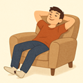 image for Lazy-Girl Jobs, showing a man relaxing in an armchair