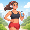 image for RHR, showing an animated female figure in running gear