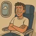 image for Rawdogging, showing a stressed young man on a flight