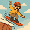 image for Send, showing a happy cartoon snowboarder
