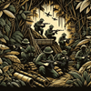 image for VC, featuring guerrilla fighters in traditional attire within a dense jungle setting