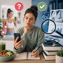 image for healthfluencer, showing a woman looking at her cellphone