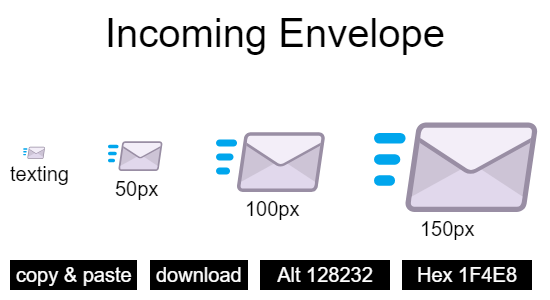 Incoming Envelope emoji
