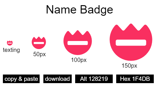 Name Badge emoji
