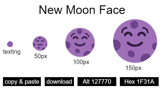 New Moon Face emoji