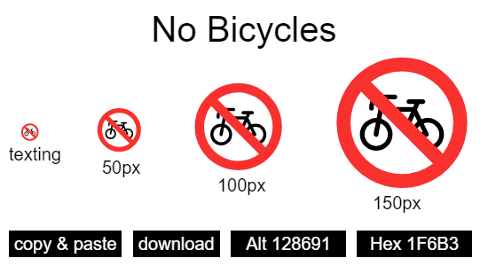 No Bicycles emoji