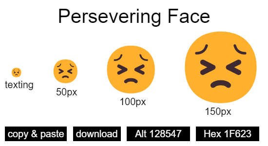 Persevering Face emoji