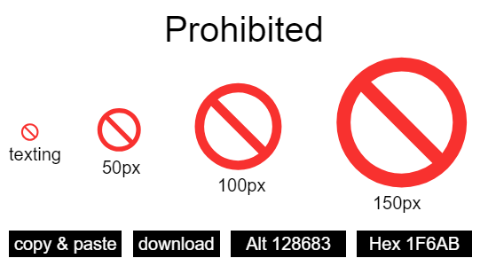 Prohibited emoji
