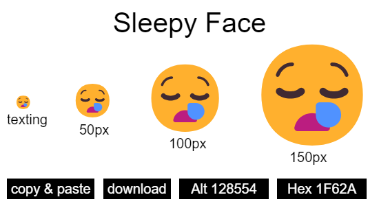 Sleepy Face emoji