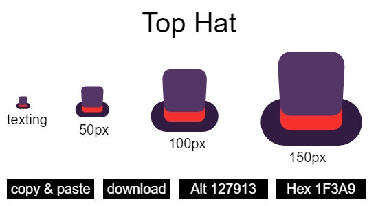 Top Hat emoji