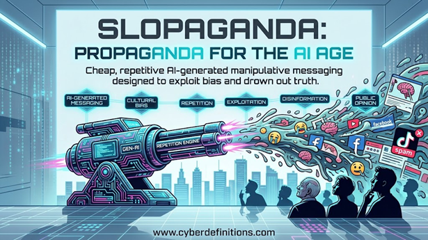 Image for Slopaganda showing the term & definition'