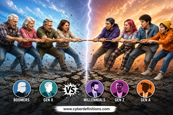 today's generations at a tug-of-war