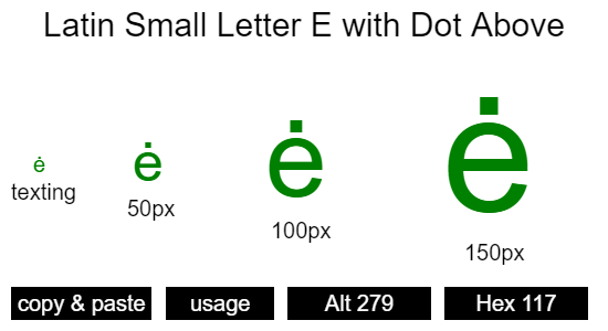 Latin-Small-Letter-E-with-Dot-Above